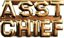 "ASST CHIEF" Collar Pins - 1/4" LETTERS - SOLD in PAIRS